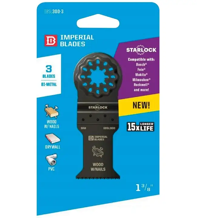 Imperial Blades IBSL300-3 Starlock Universal Wood & Metal Flush Cut Blades