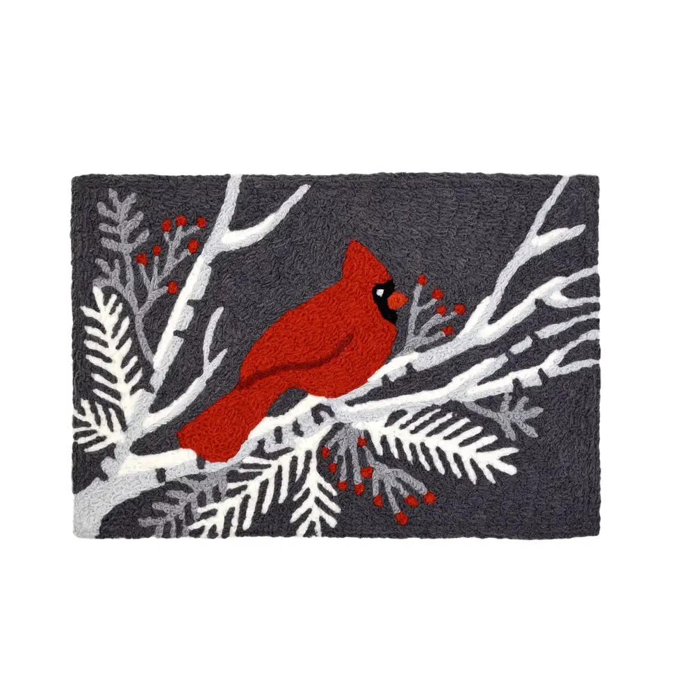 Jellybean JBL-KWN002 Cardinal Bird on Gray Accent Rug