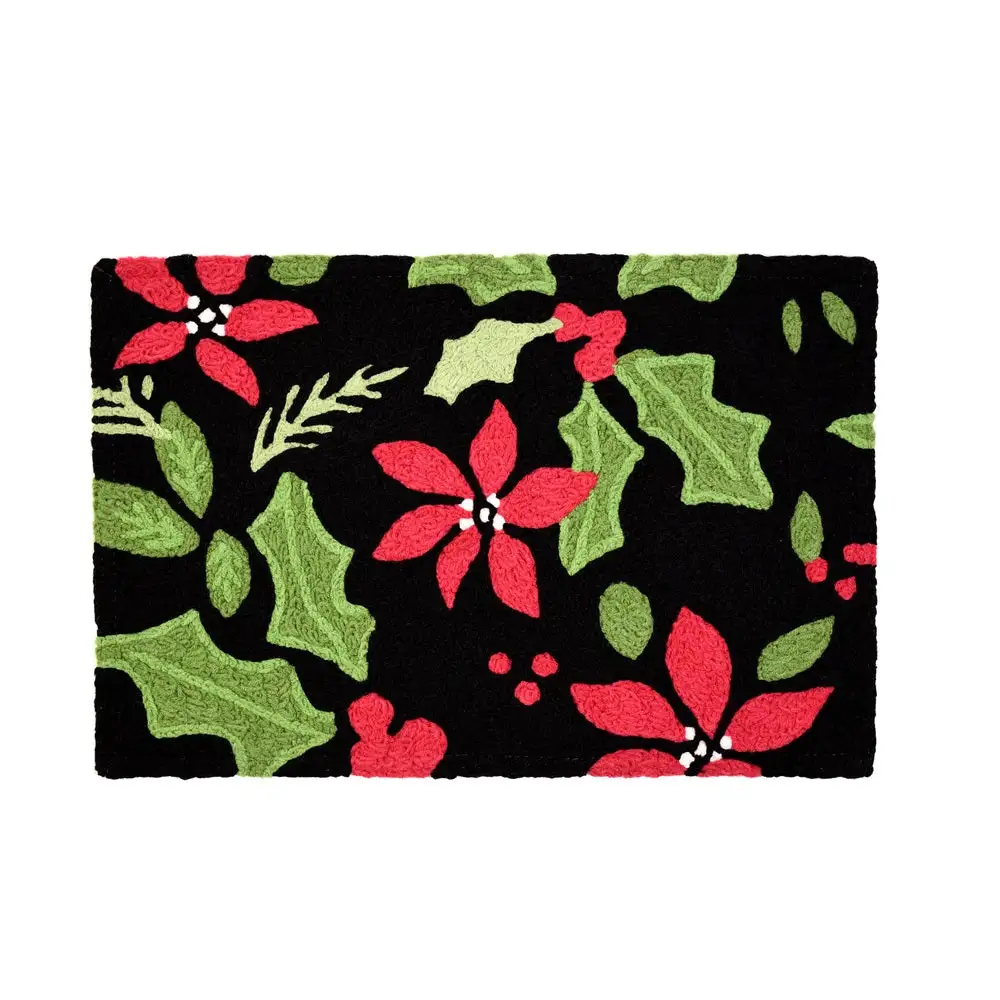 Jellybean JBL-SRB001 Poinsettia & Holly Toss Accent Rug