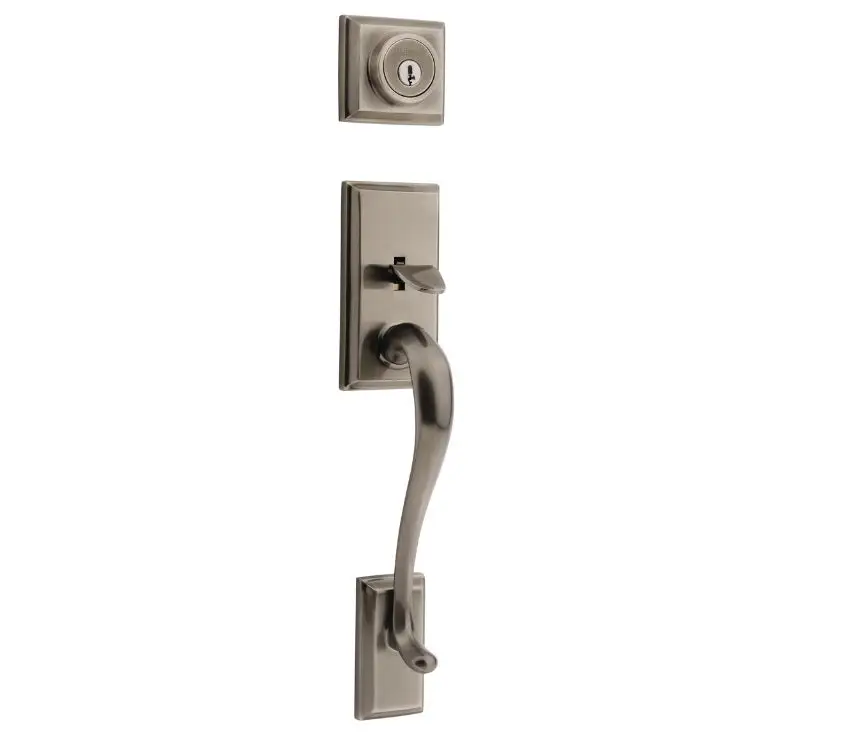 Kwikset 801HE 15A SMT LIP Hawthorne Handleset Double Cylinder Deadbolt