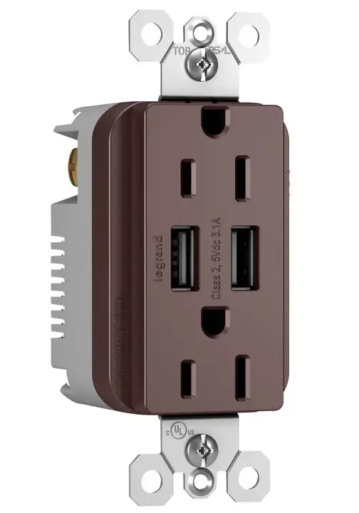 Legrand TM826USBDBCCV4 Radiant Receptacle & USB Charger