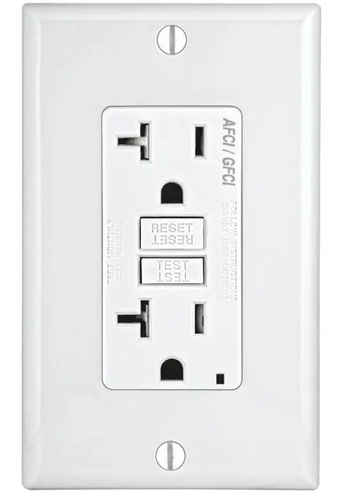 Leviton AGTR2-W Decora AFCI/GFCI Dual Function Outlet