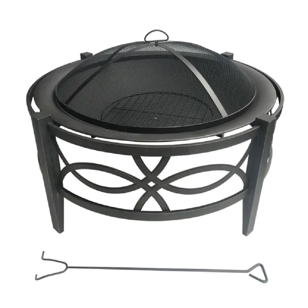 Living Accenets SRFP12004 Round Wood Fire Pit