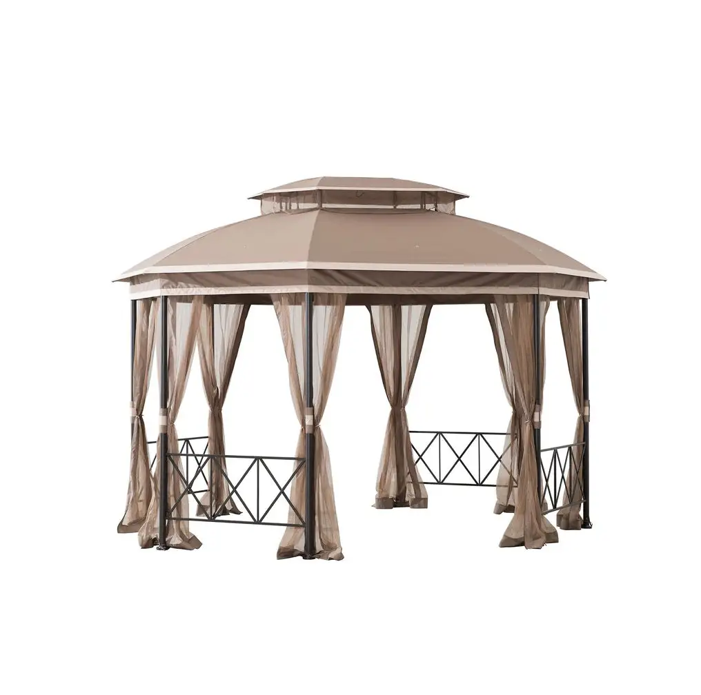 Living Accents A101007502 Octagon with Netting Gazebo