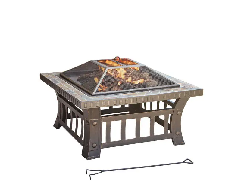 Living Accents SRFP21627 Square Fire Pit