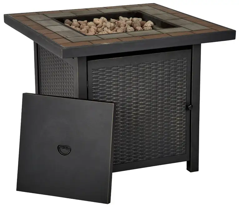 Living Accents SRGF11626B Square LP Gas Fire Pit