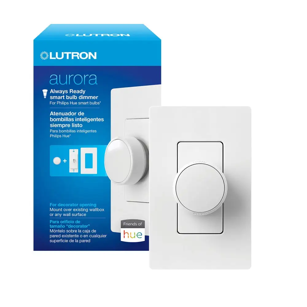 Lutron Z3-1BRL-PKGD-WH Aurora Smart Dimmer/Paddle Switch