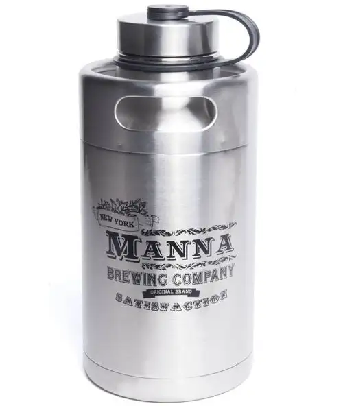 Manna 15052 "Manna Brewing Co." Keg Growler Water Bottle