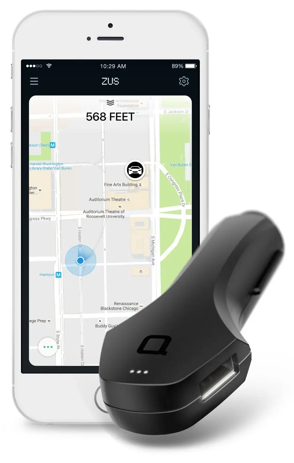 Nonda NODZU33BKRN ZUS Connected Car App Suite & Smart Car Charger