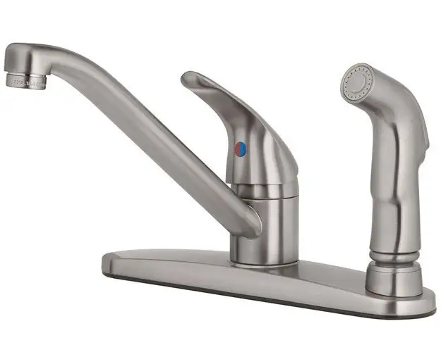 OakBrook 67210-2404 Essentials Single Handle Kitchen Faucet With Side Sprayer