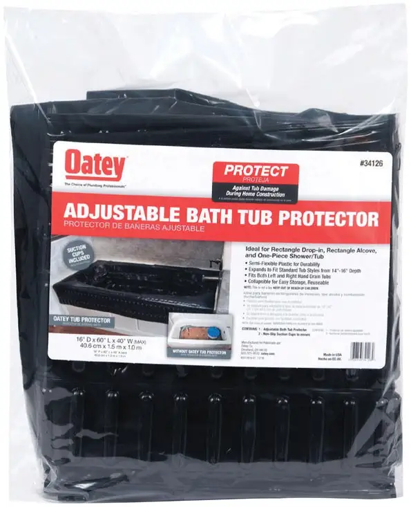 Oatey 34126 Rectangular Adjustable Bath Tub Protector