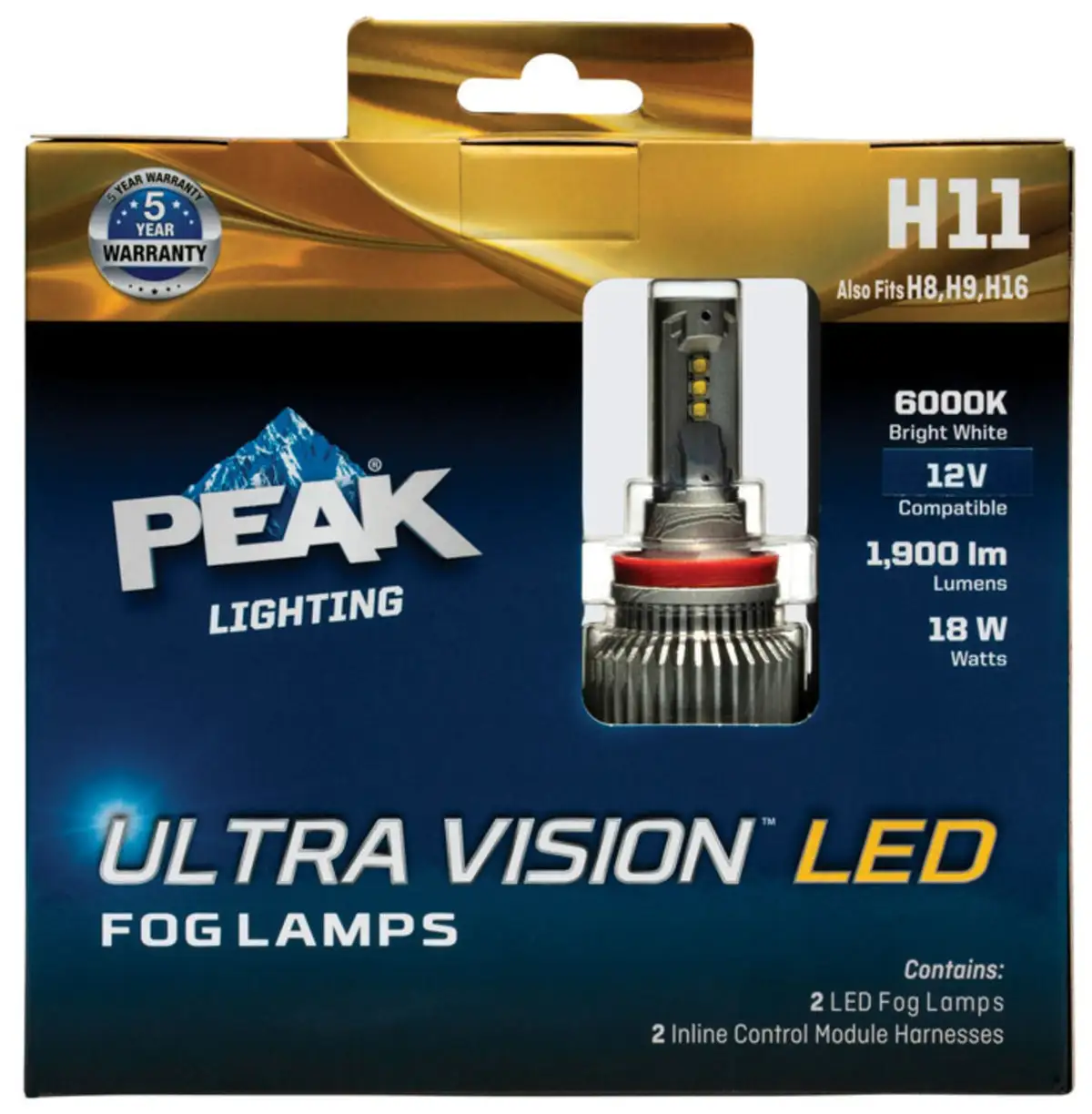 Peak H11ULED-2PK Ultra Vision LED Automotive Bulbs