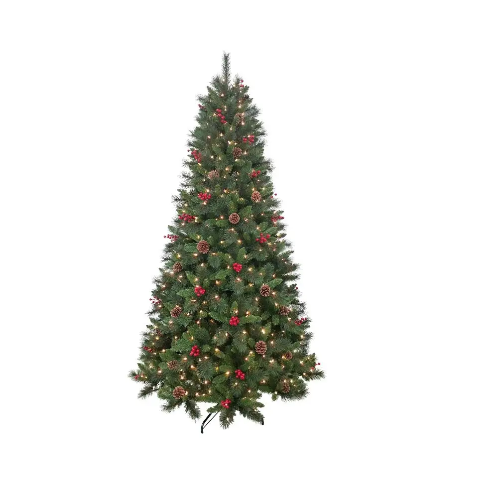 Puleo 357-3516-T75C5 Pine Bristles with Cones & Berries Christmas Tree