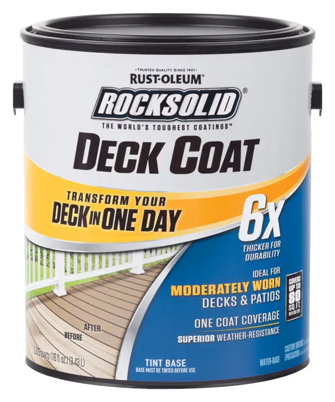 Rust-Oleum 300113 RockSolid 6X Solid Color Water-Based Deck Resurfacer