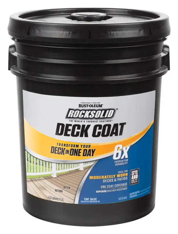 Rust-Oleum 300123 RockSolid 6X Solid Color Water-Based Deck Resurfacer