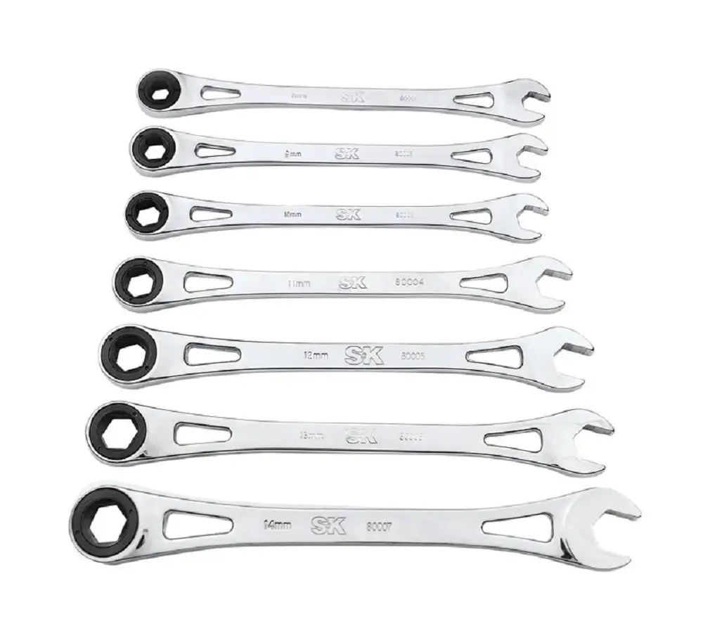 SK Professional Tools 20419 X-Frame Ratcheting Combination Wrench Set