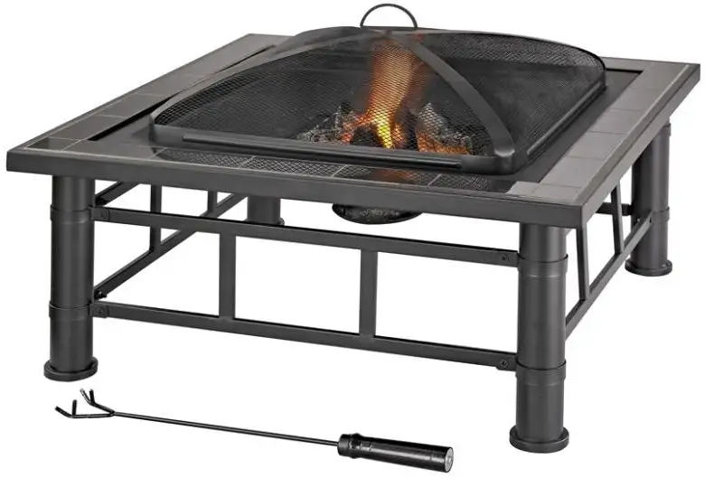 Seasonal Trends KLT-151201 Tile Top Square Firepit