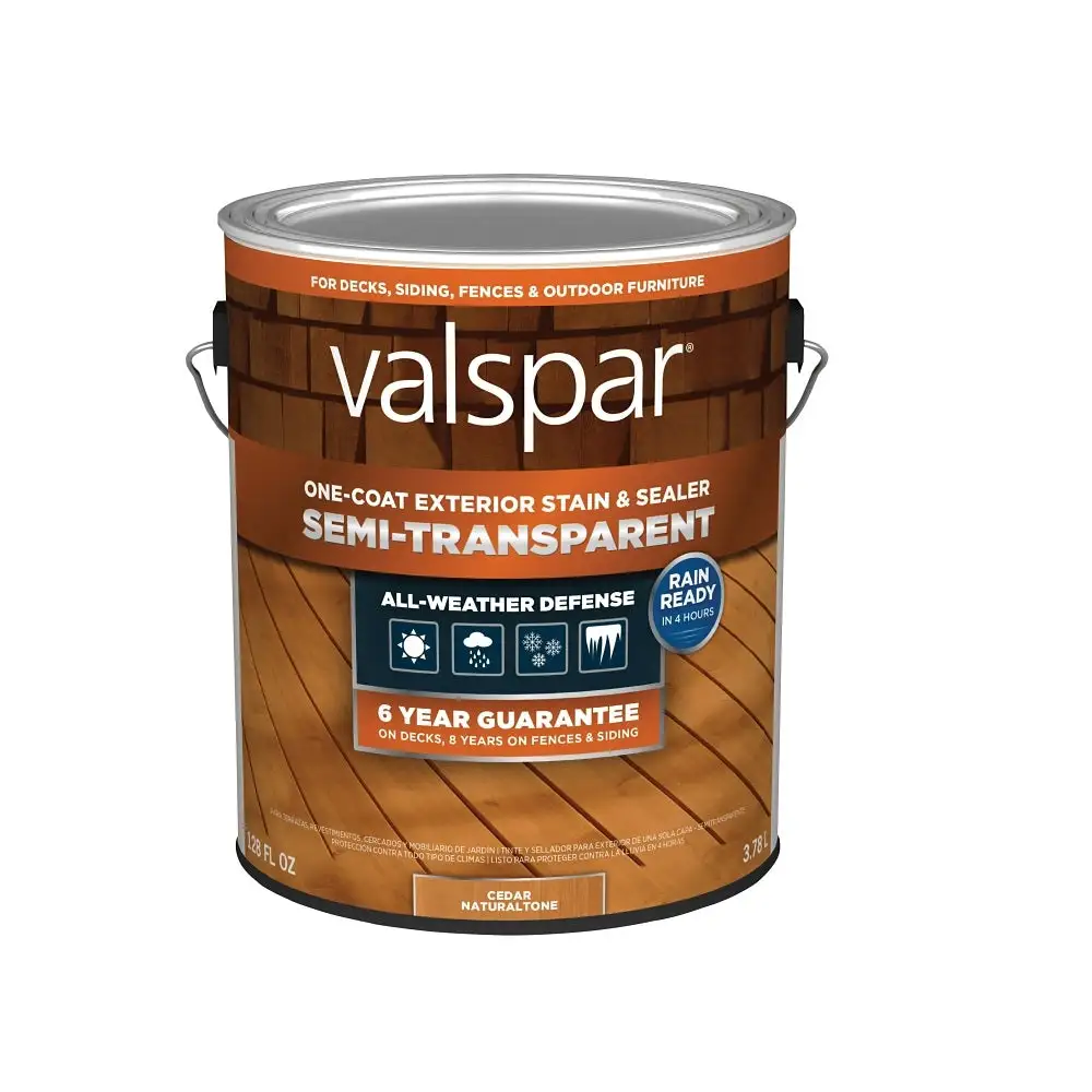 Valspar VL1028083-16 One-Coat Exterior Wood Stain & Sealer Semi Transparent