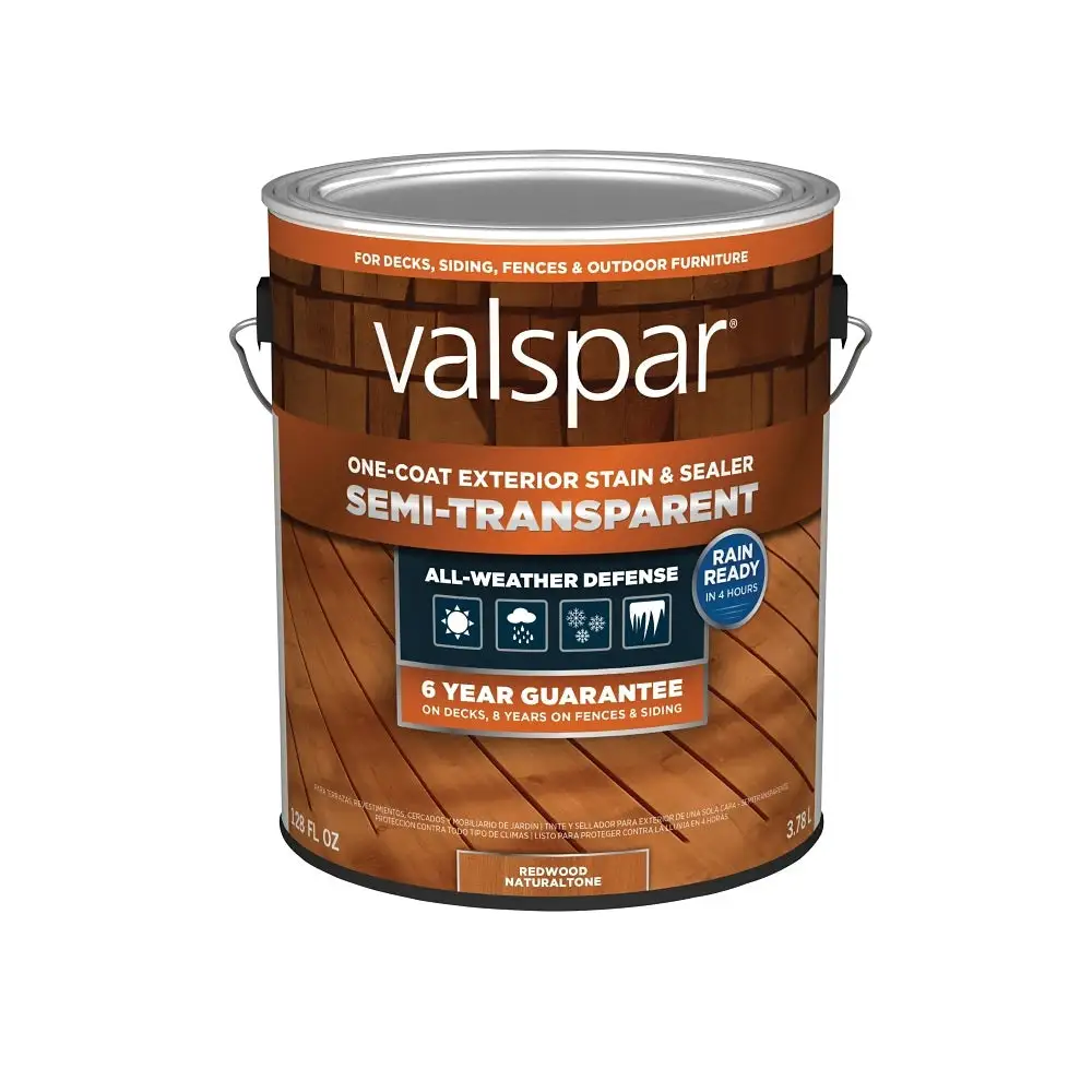 Valspar VL1028084-16 One-Coat Exterior Wood Stain & Sealer Semi Transparent