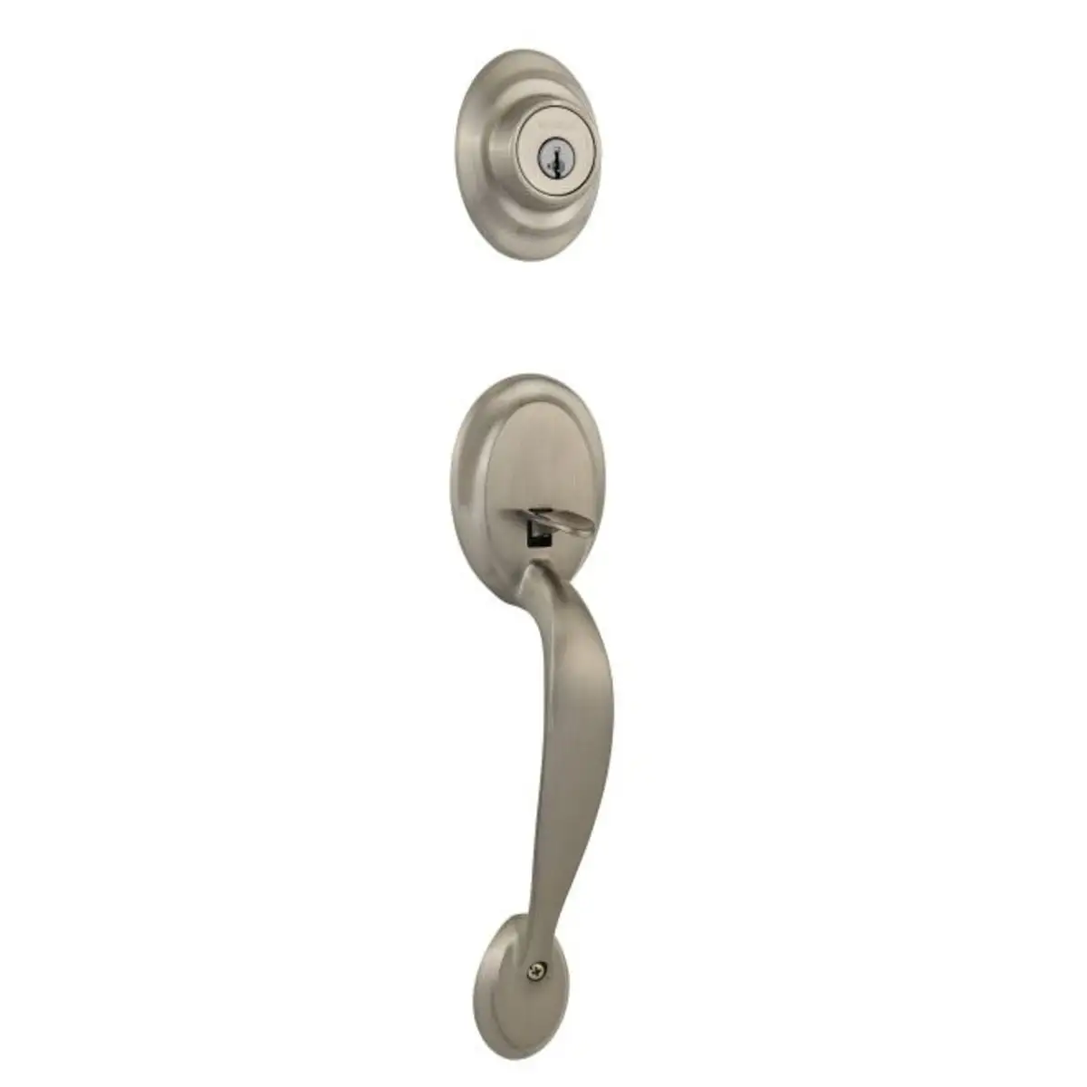 Weiser GAC9671K15S Exterior Kingsway Double Cylinder Handleset with Smart Key Satin Nickel Finish