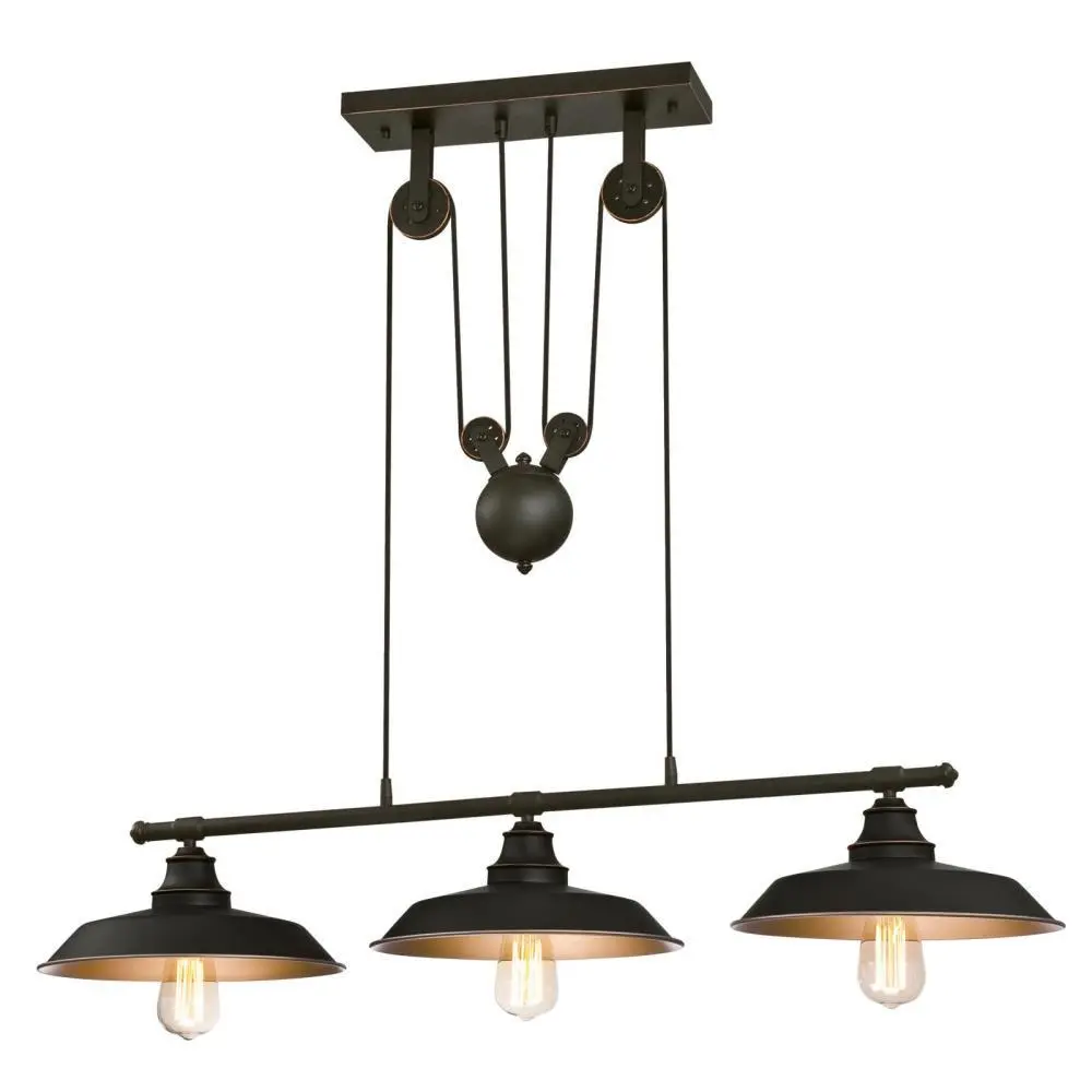 Westinghouse 63325 Iron Hill 3-Light Island Pulley Pendant