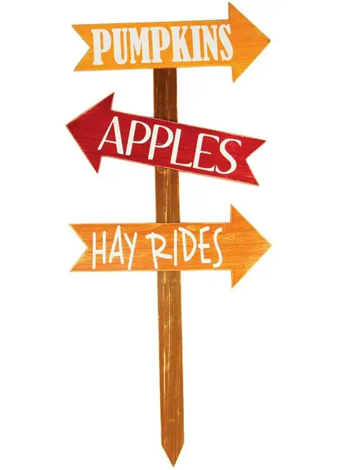 Adams & Co AH62000 Halloween Pumpkins/Apples/Hay Rides Sign Stake