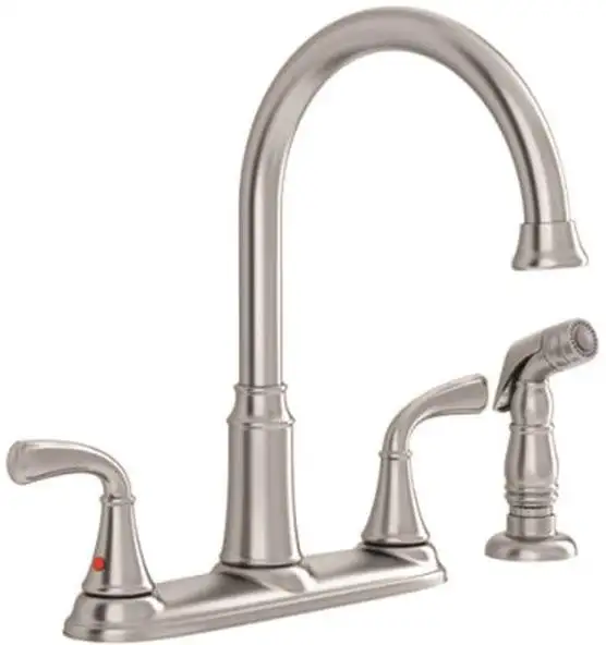 American Standard 7408400.075 Tinley 2-Handle High-Arc Kitchen Faucet with Separate Side Spray