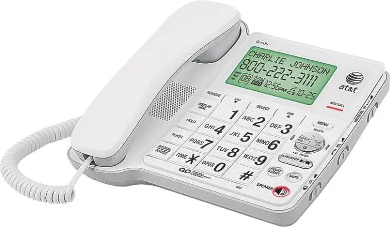 AT&T CL4940 Corded Phone Big Button With Digital Answering System
