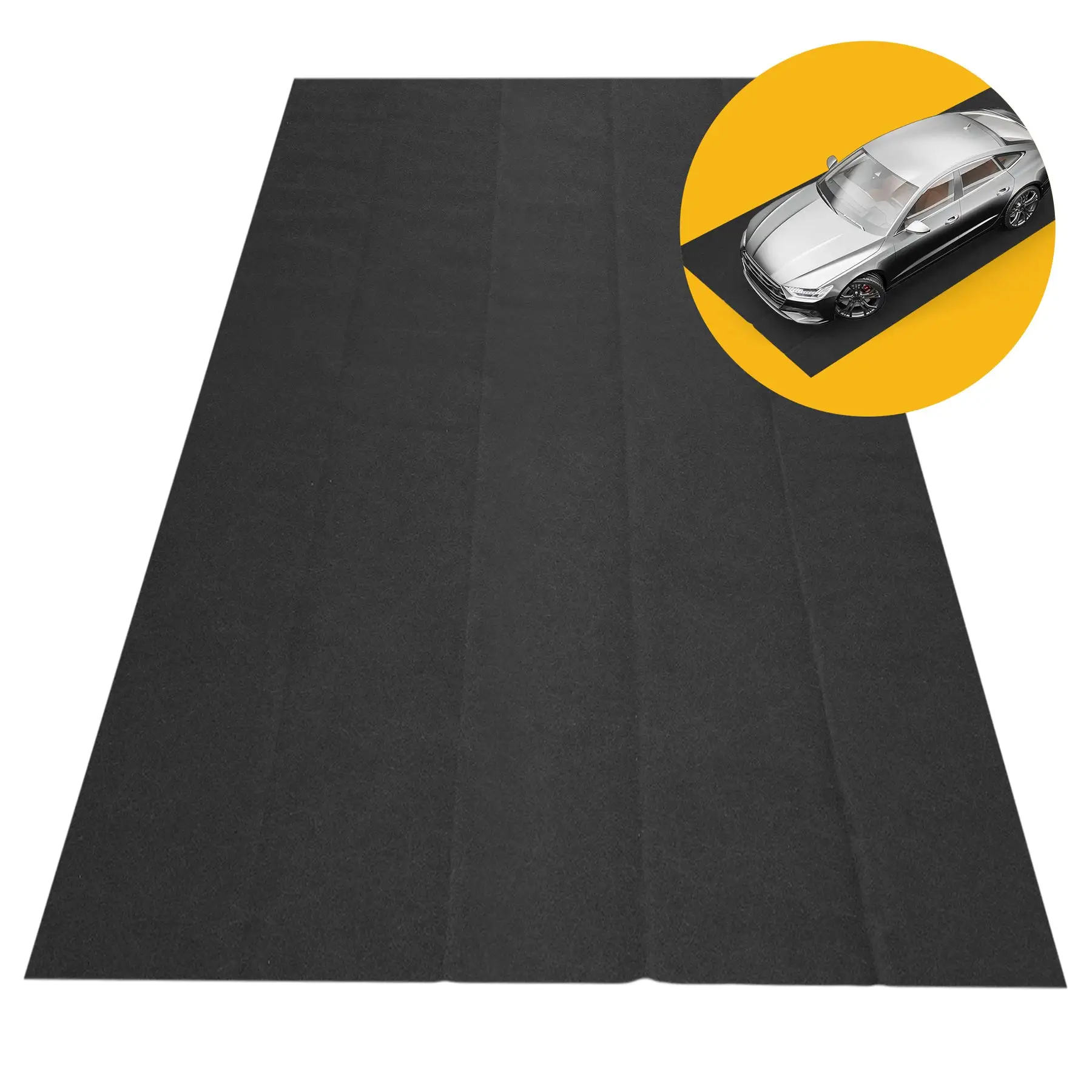 AutoFloorGuard AFG8018 17 Foot x 7.3 Foot Medium Size Garage Carpet Mat, Black