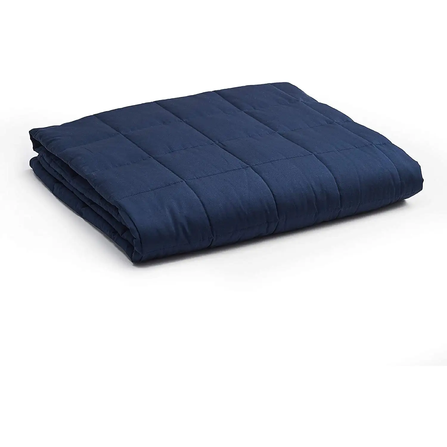 YnM Cotton 48 x 72" 15 Lb Weighted Blanket for Twin & Full Beds, Navy