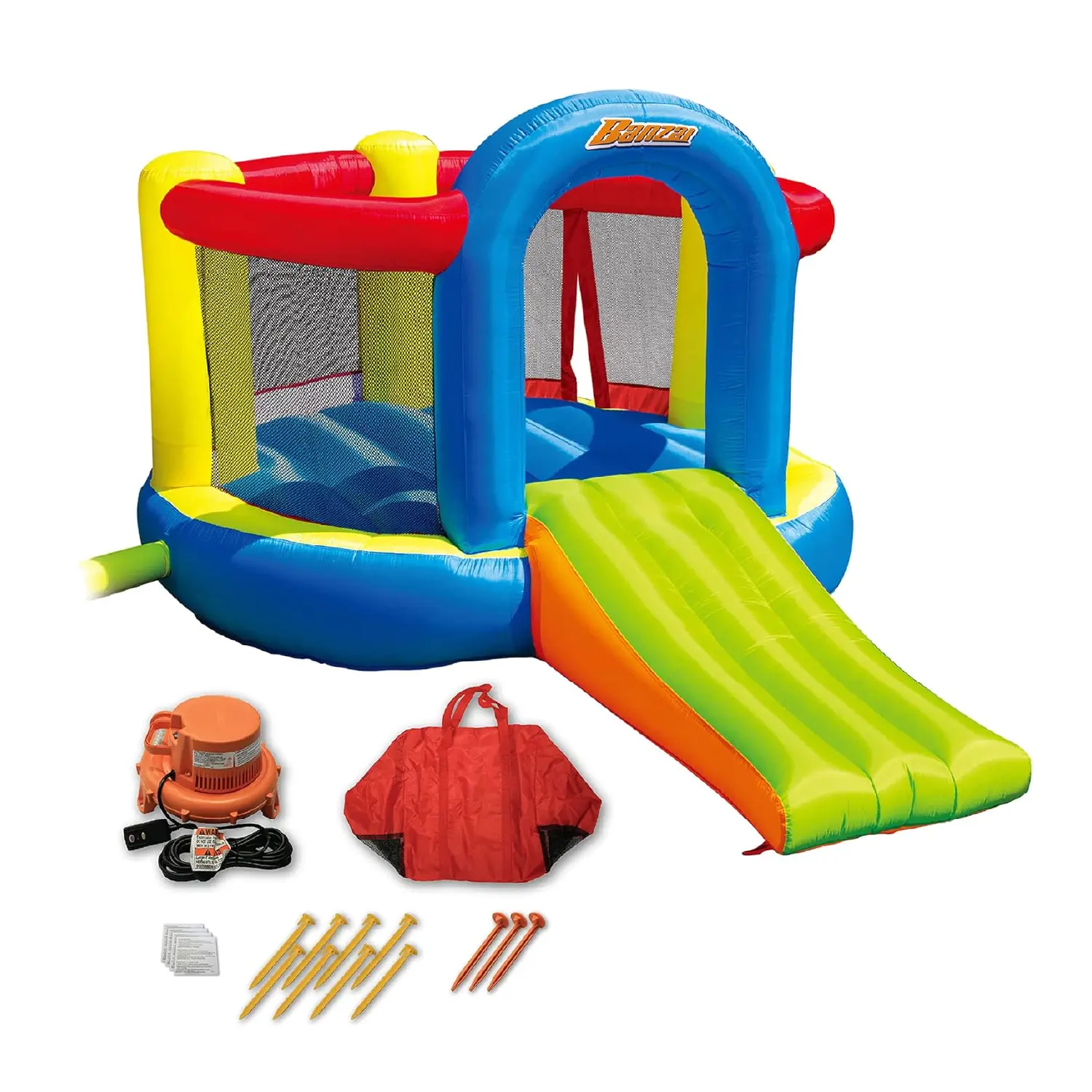 Banzai Jump 'N Slide Bouncer Inflatable Outdoor Backyard Bouncy House Castle