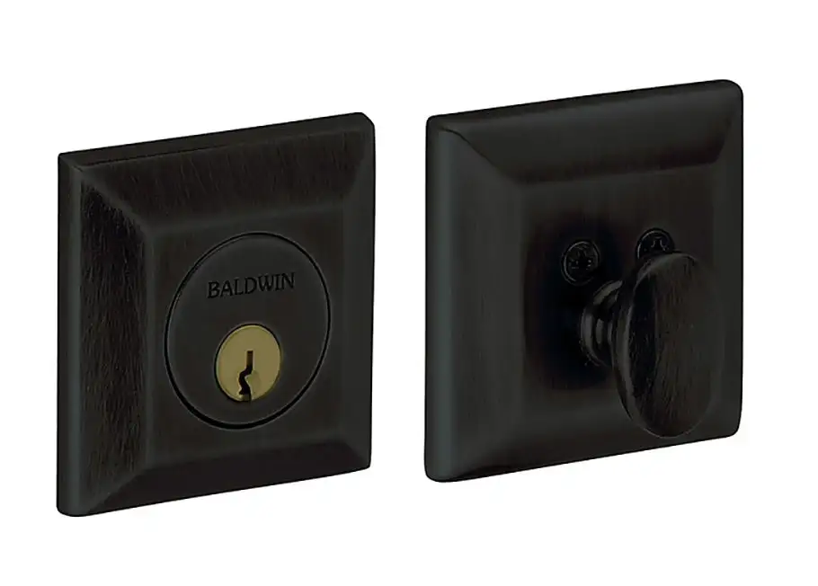 Baldwin 8254190 Squared Single Cylinder Deadbolt