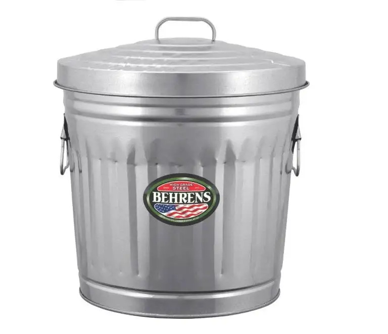 Behrens 6210 Utility Steel Trash Can With Lid