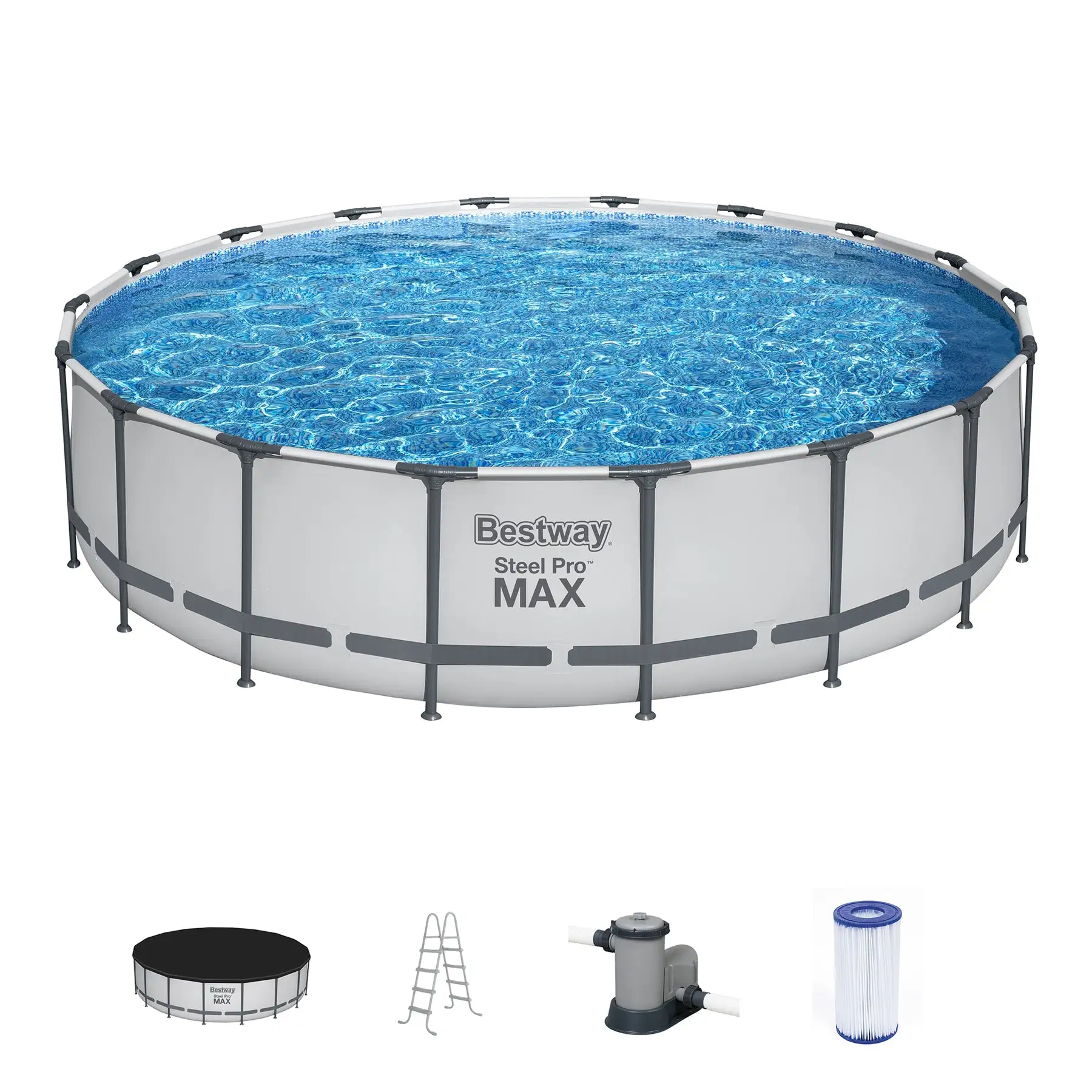 Bestway Steel Pro MAX 18'x48" Round Above Ground Swimming Pool with Pump & Cover