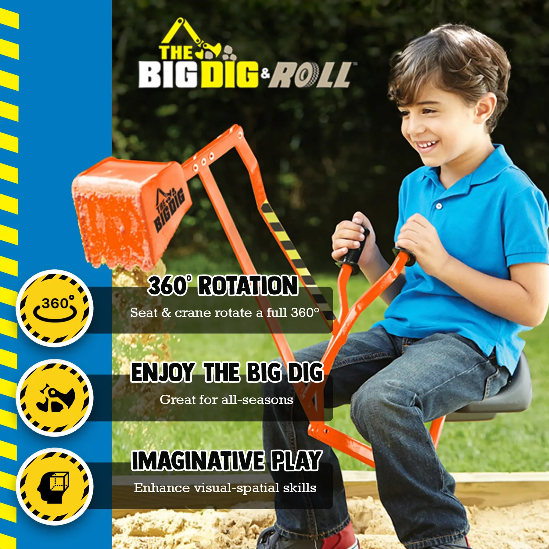 Big Dig and Roll Special Edition Sand Digger Excavator, Orange ...