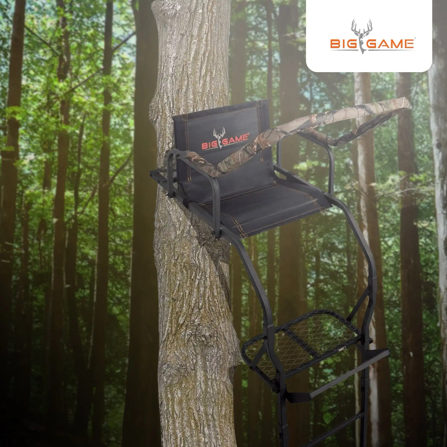 Big Game Warrior DXT 17 Foot 1 Person Deer Hunting Ladder Climbing Tree Stand - Image 4