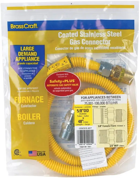 BrassCraft CSSC22R-48 P Safety+ Gas Connector