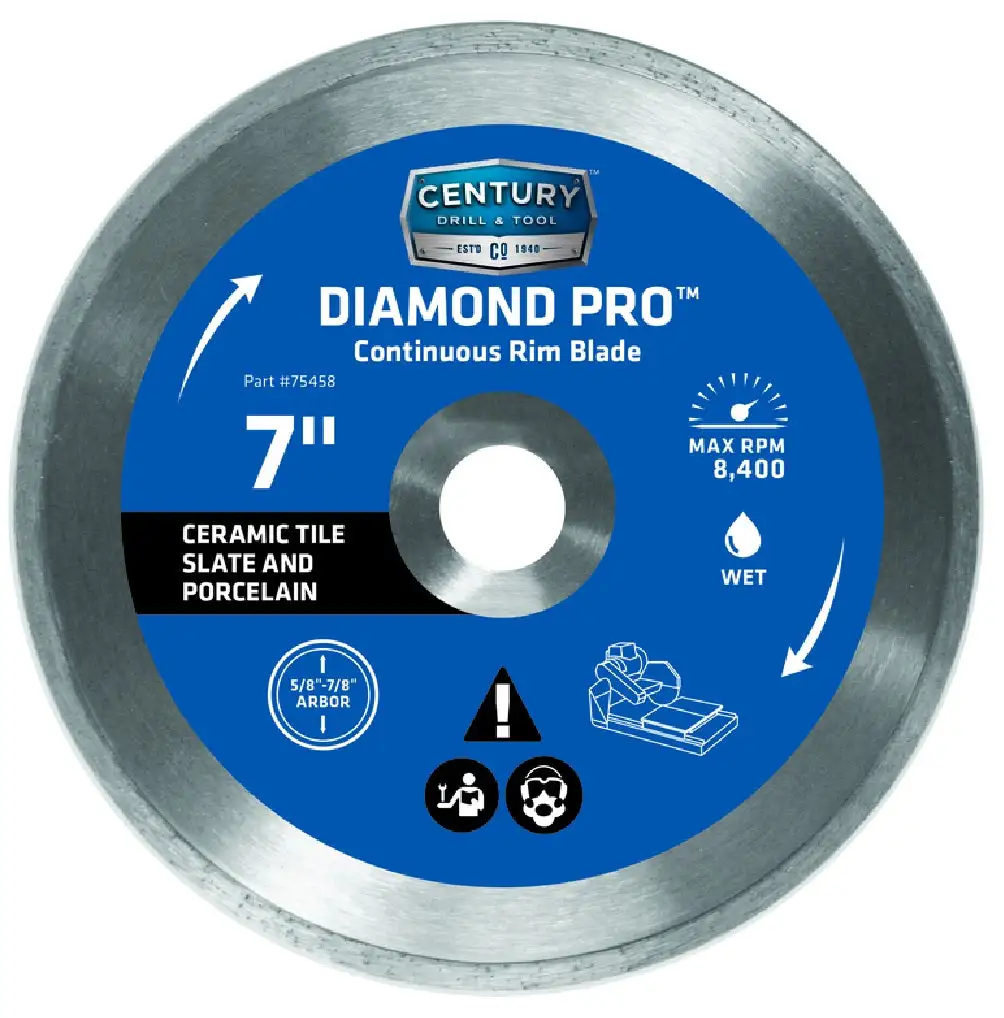 Century Drill & Tool 75458 Continuous Rim Diamond Saw Blade