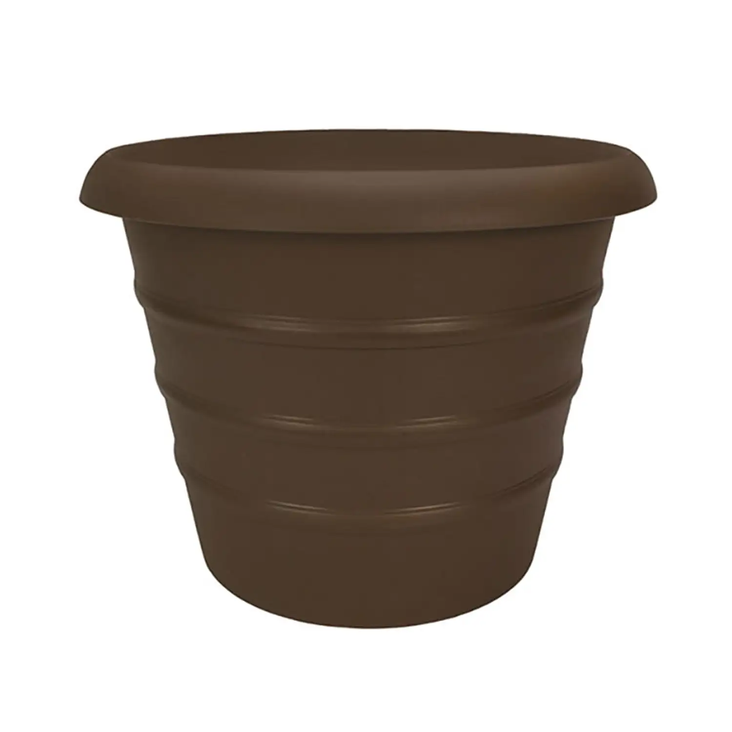 The HC Companies 20" Indoor Outdoor Marina Plastic Planter Pot, Chocolate Brown