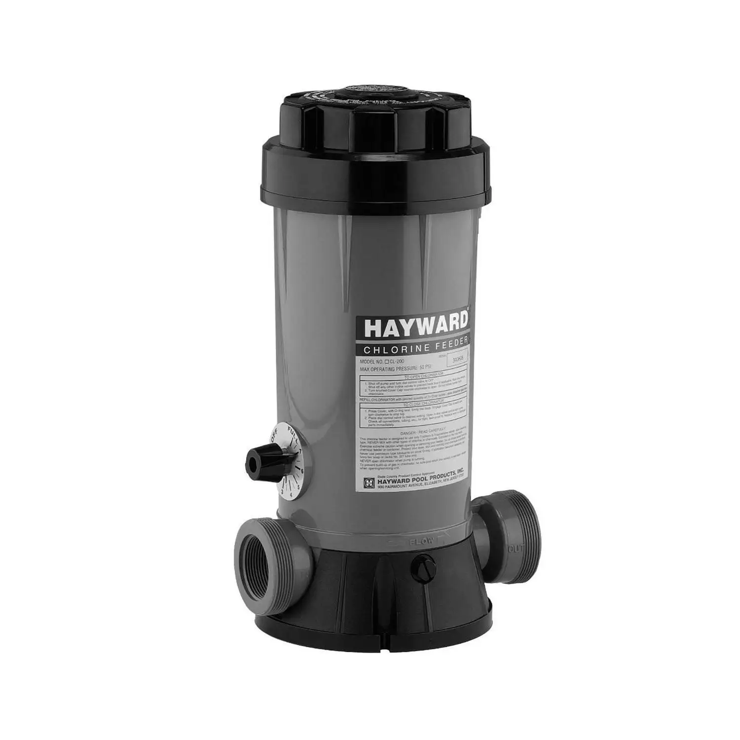 Hayward CL2002S Auto Swimming Pool In-Line Chemical Trichlor Chlorine Feeder