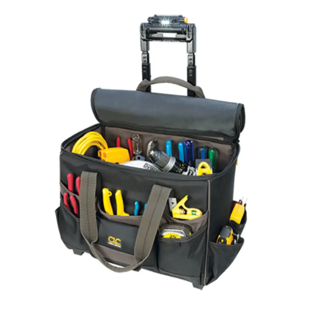 CLC L258 TechGear Lighted Handle Roller Tool Bag