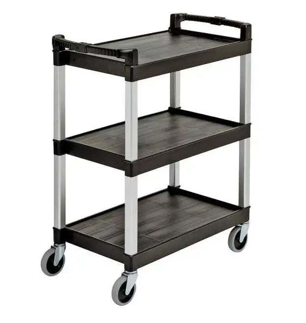 Continental Commercial 5810BK 3 Shelf Bussing And Utility Cart