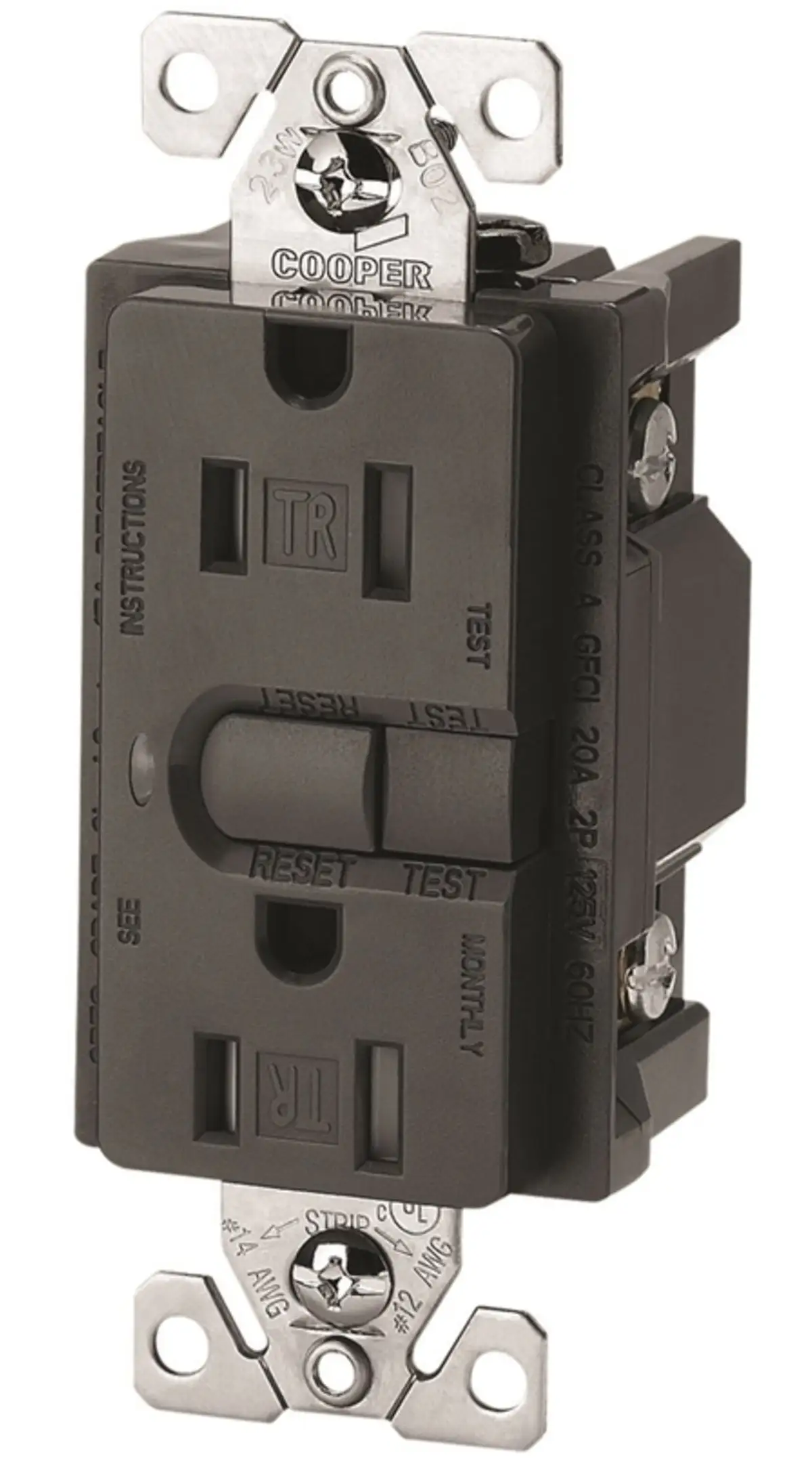 Cooper Wiring 9566TRSSG Tamper Resistant Duplex GFCI Receptacle