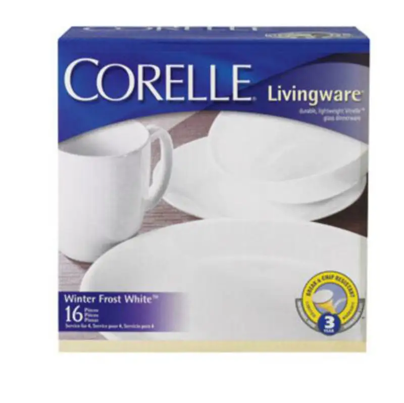 Corelle 6022003 Livingware Winter Frost White Dinnerware Set