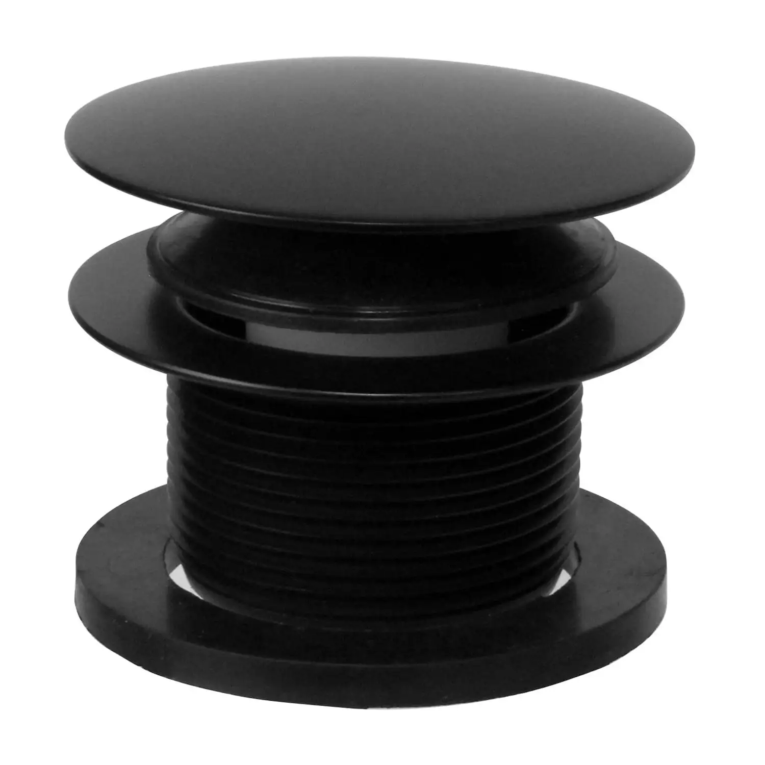 Westbrass 1.5 Inch Round Mushroom Cap Coarse Thread Tiptoe Bathtub Drain, Black