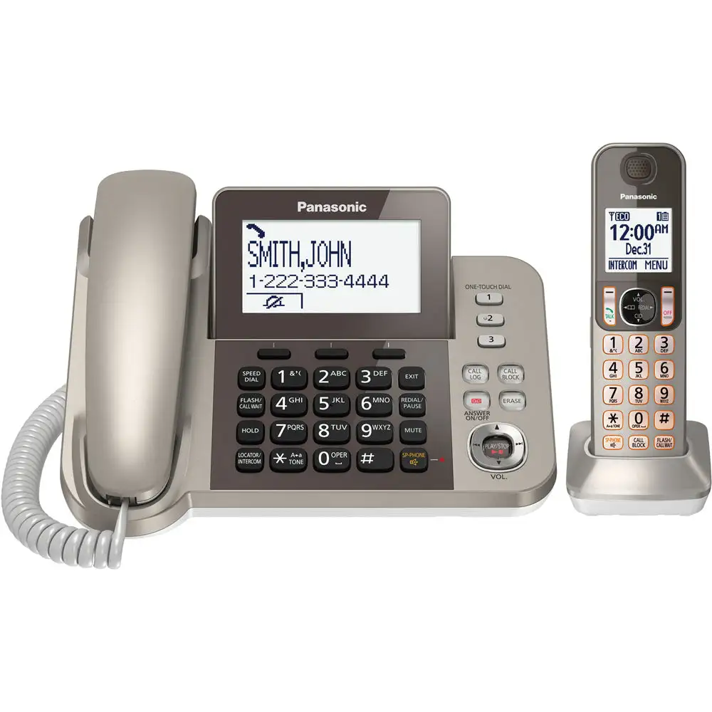 Panasonic KX-TGF350N DECT 6.0 Corded Cordless Digital Phone With Answering Machine