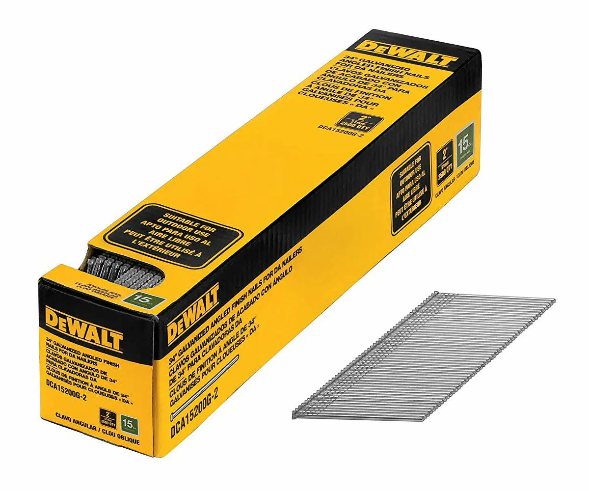 DeWalt DCA15250G-2 15-Gauge DA Angled Finish Nails