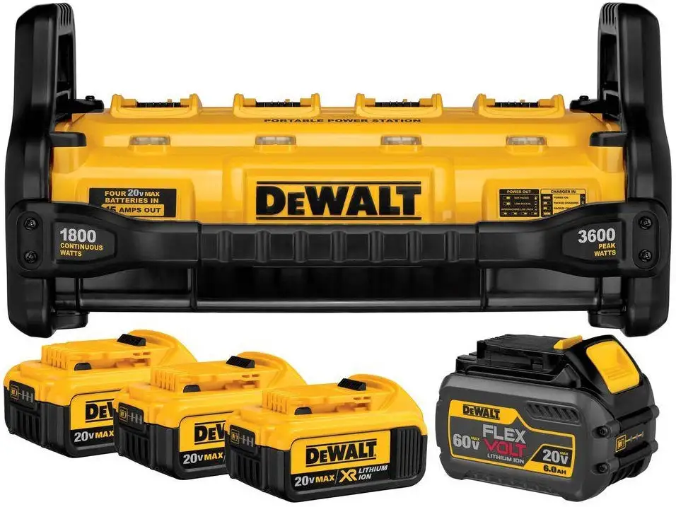 DeWalt DCB1800M3T1 Portable Power Station And Parallel Battery Charger Kit