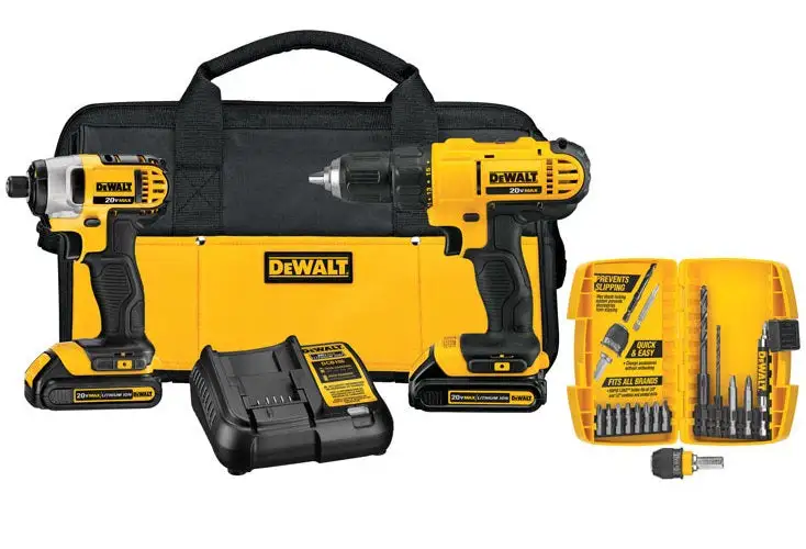 DeWalt DCK241C2 Cordless Compact Driver & Impact Driver Kit