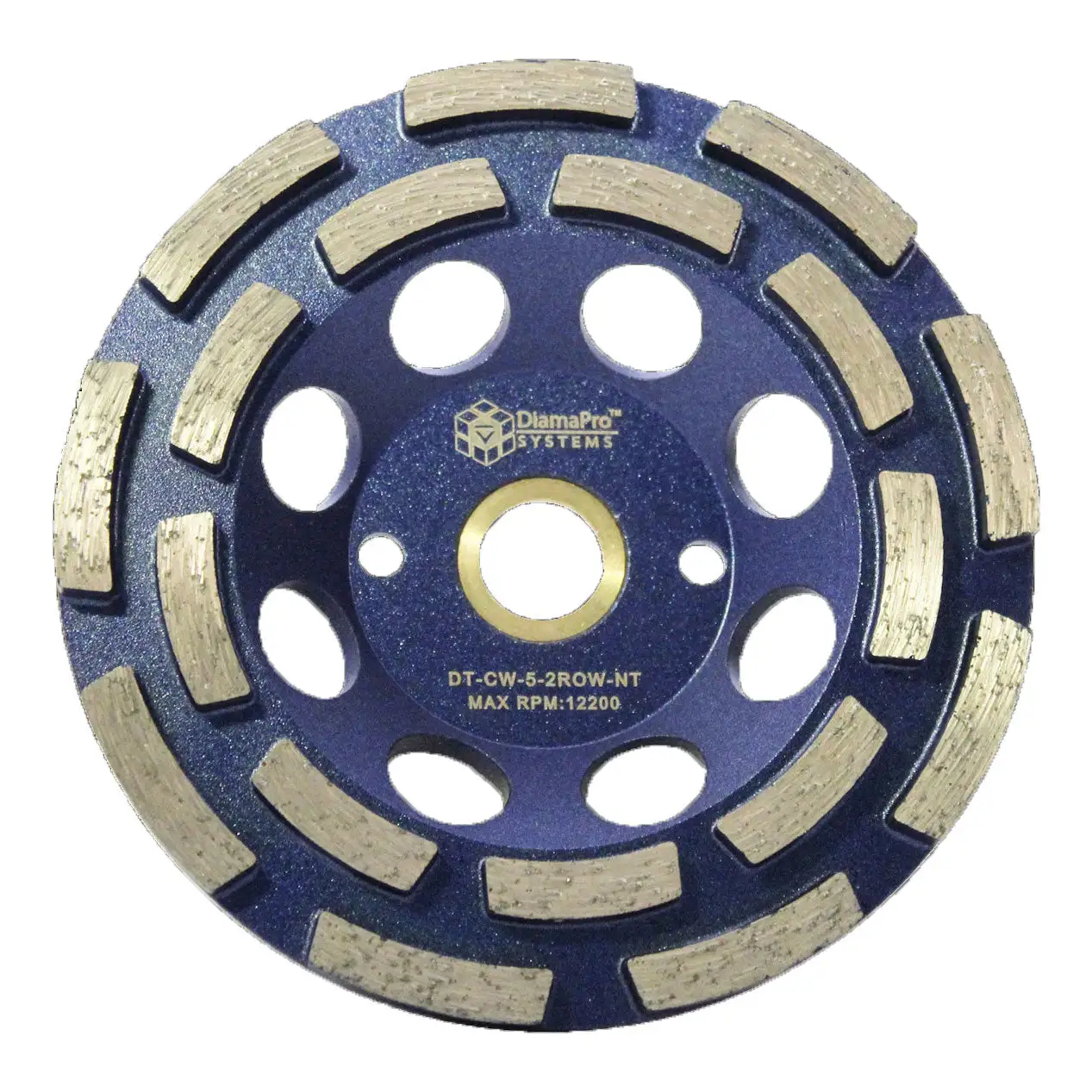 DiamaPro Systems Non Threaded 5 Inch Double Row Concrete Grinding Cup Wheel Tool